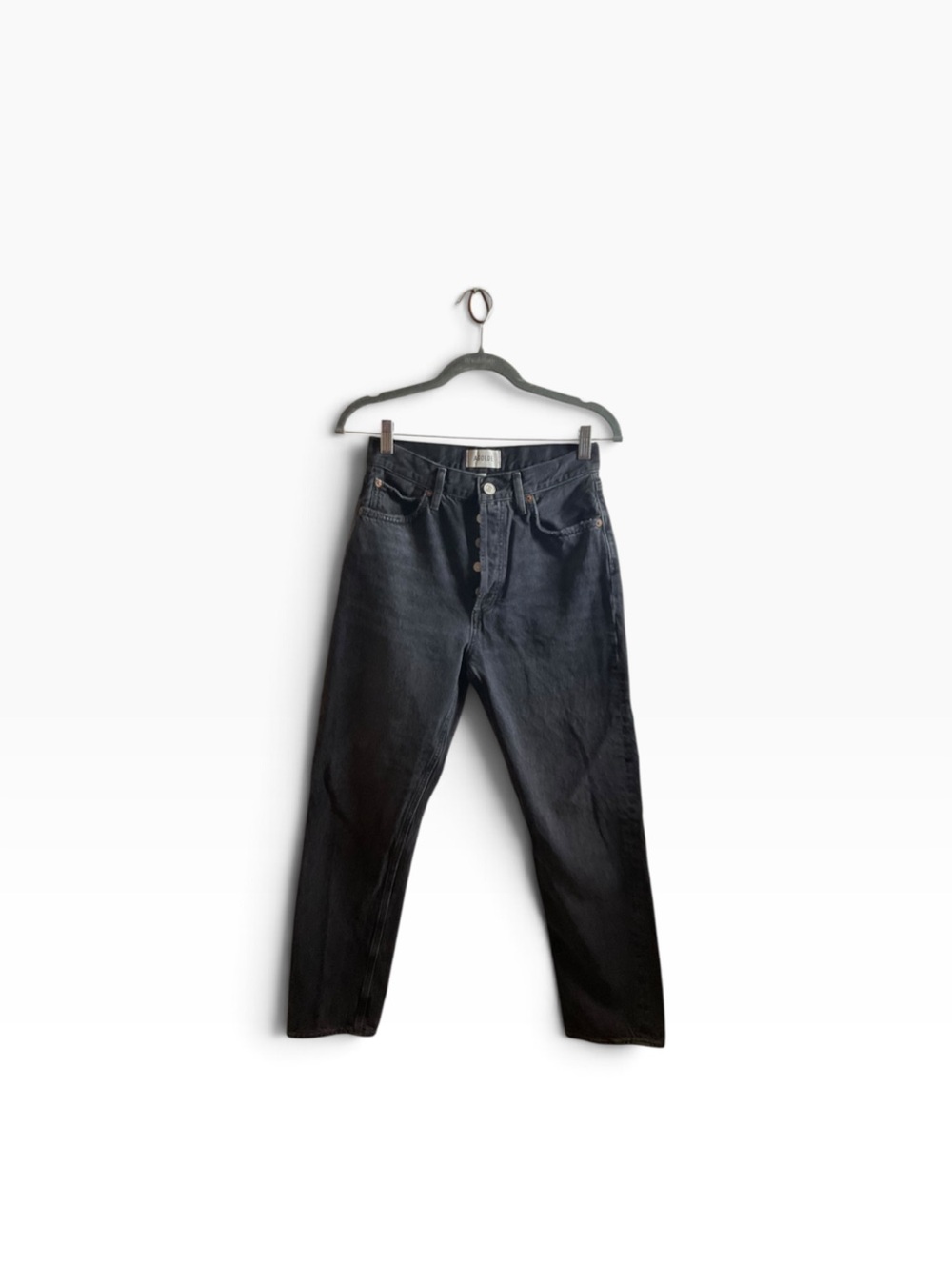 Agolde High-Rise Black Button-Fly Jeans